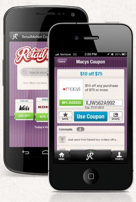 Retail Me Not Mobile App